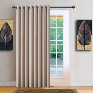 Elizabeth Ivory 1 blackout window panel with grommets extra wide